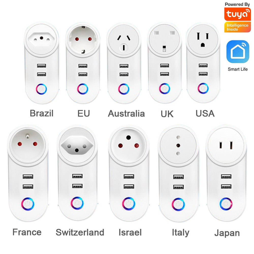 Outdoor Power Outlet Wifi - ปลั๊กไฟ WIFI 2.4G 1ชิ้นพร้อมพอร์ต USB 1A
