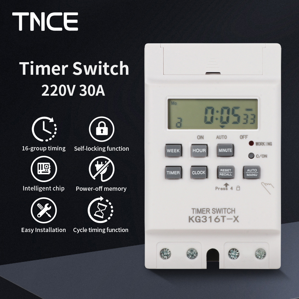 Outdoor Power Timer - สวิตช์ควบคุมเวลา TNCE 30A 220V สำหรับไฟถนน ป้ายโฆษณา