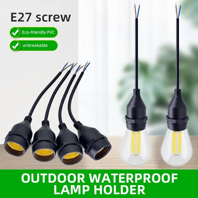 Outdoor Power Lead - สายไฟหัวหลอดไฟ E27 อเนกประสงค์ กันน้ำ IP67 สำหรับใช้งานภายนอก