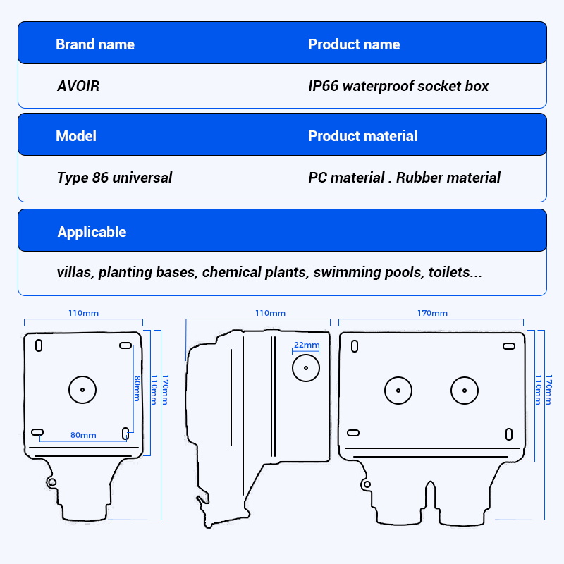 Avoir IP66 ซ็อกเก็ตกันน้ํากลาง - Outdoor Power Outlet Wifi บทวิจารณ์และราคา
