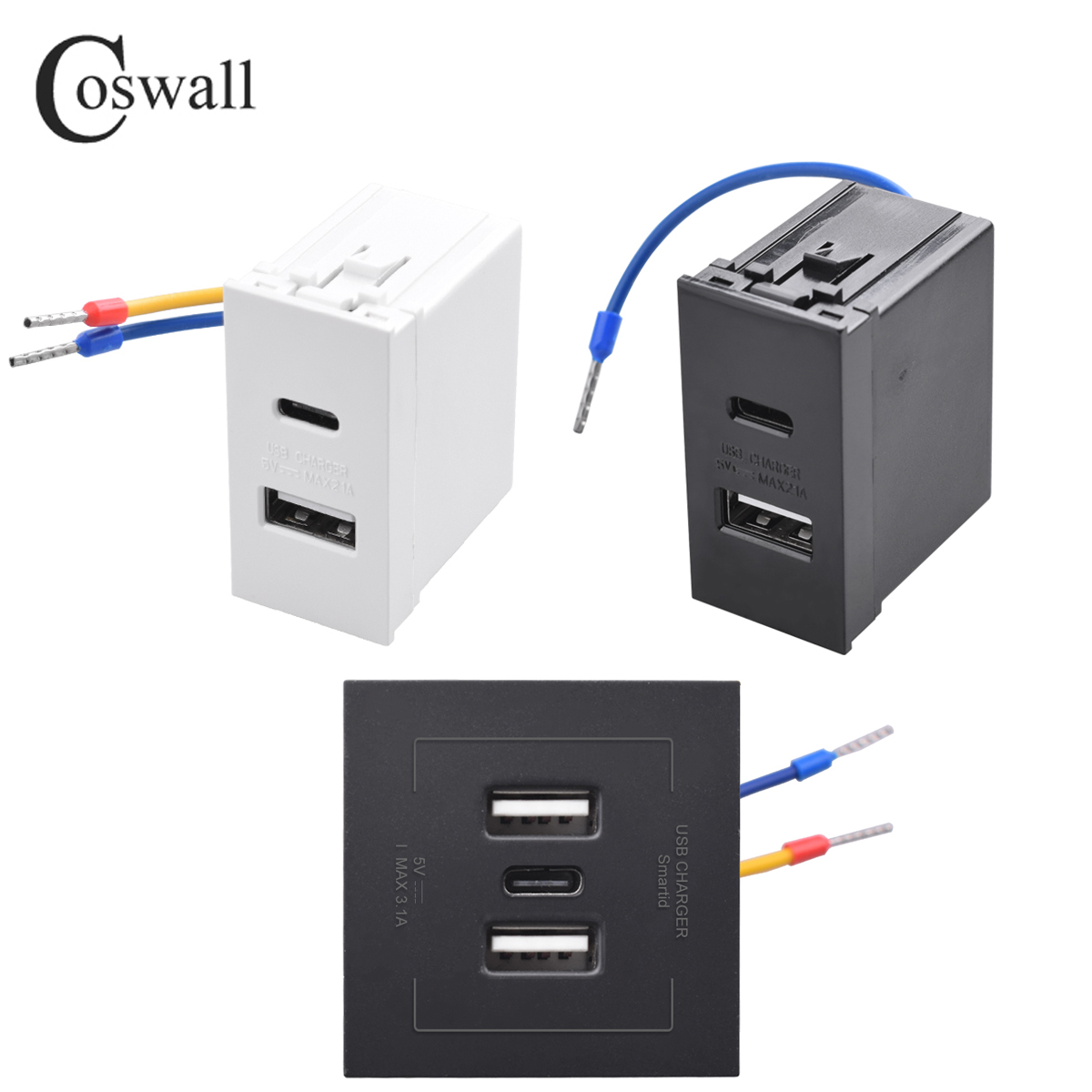 COSWALL E45 / P45 Series สีขาว - Outdoor Usb Power Strip บทวิจารณ์และราคา