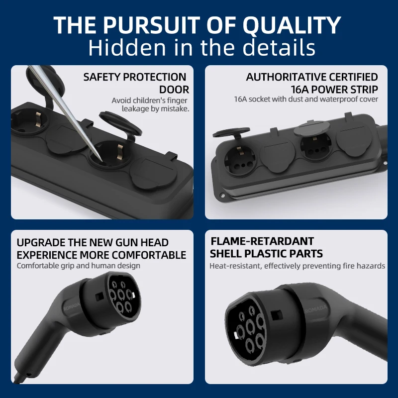 สายชาร์จรถยนต์ไฟฟ้าแบบพกพา 16A - Outdoor Power Wire บทวิจารณ์และราคา