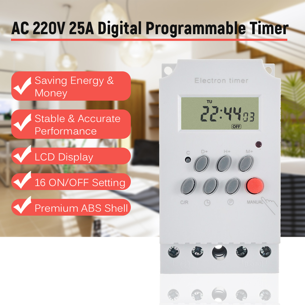 AC 220V 25A Digital Programmab - Outdoor Power Timer บทวิจารณ์และราคา