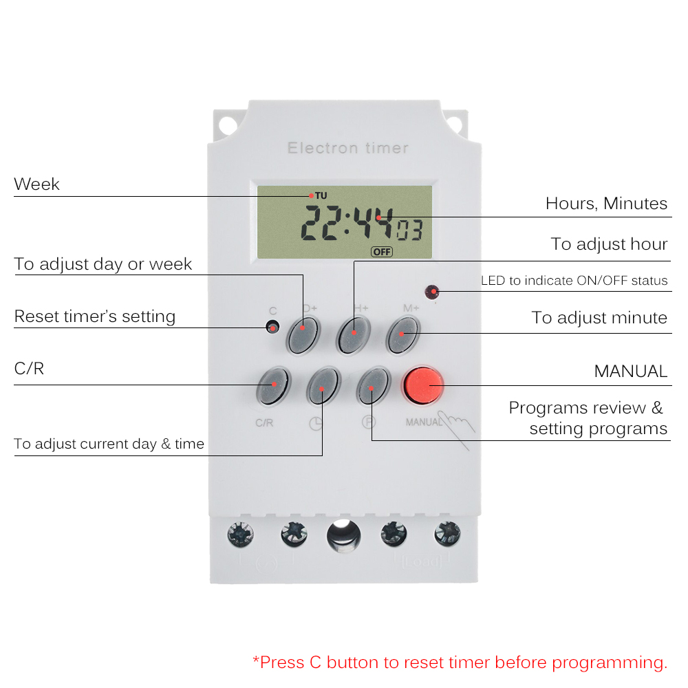 AC 220V 25A Digital Programmab - Outdoor Power Timer บทวิจารณ์และราคา