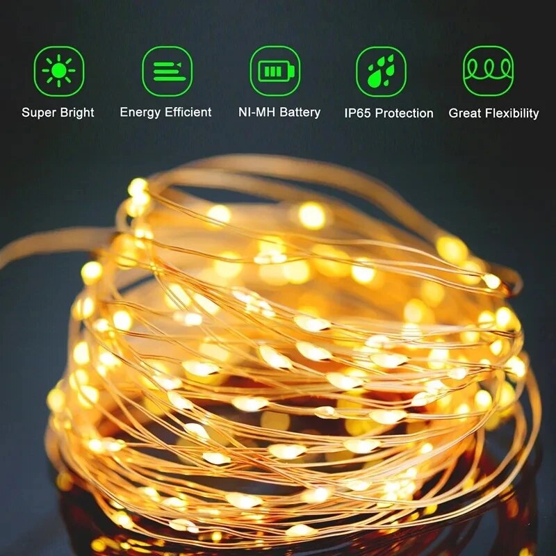 ไฟราวพลังงานแสงอาทิตย์ LED 100 - Outdoor Power Outlet Solar บทวิจารณ์และราคา